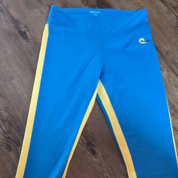 Blue and Yellow Athletic Leggings - Picture 1 of 2